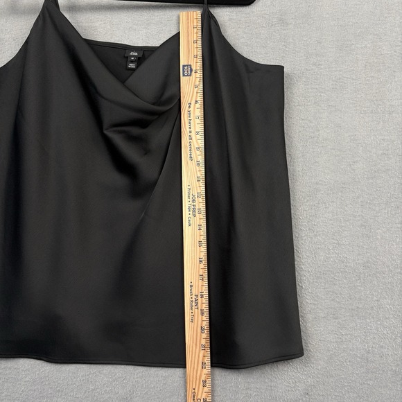 River Island Camisole Women US 14 Black Cowl Neck Tank Top Chic Minimalist Core - Picture 9 of 9